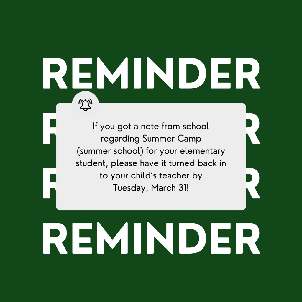 If you got a note from school regarding Summer Camp