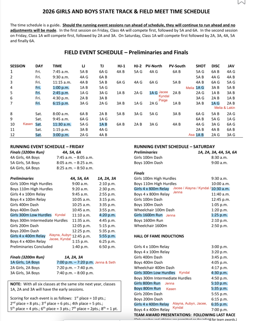 Schedule