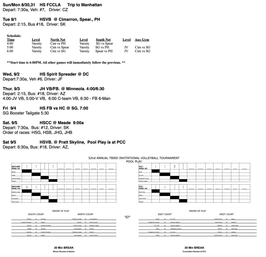 HS/JH Sched.