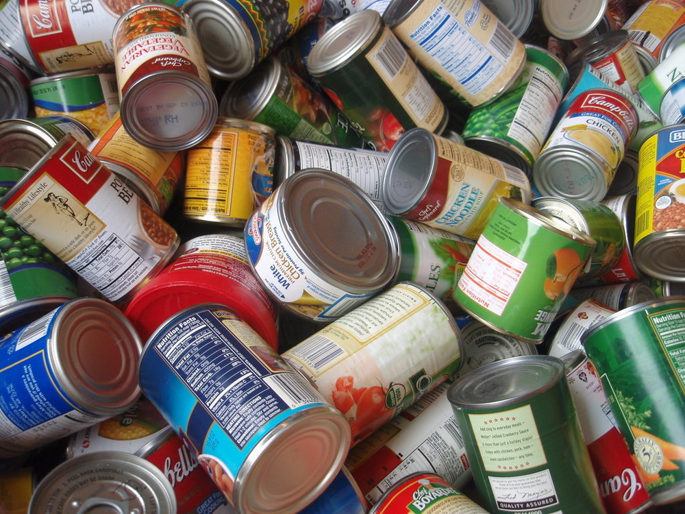 pile of canned food