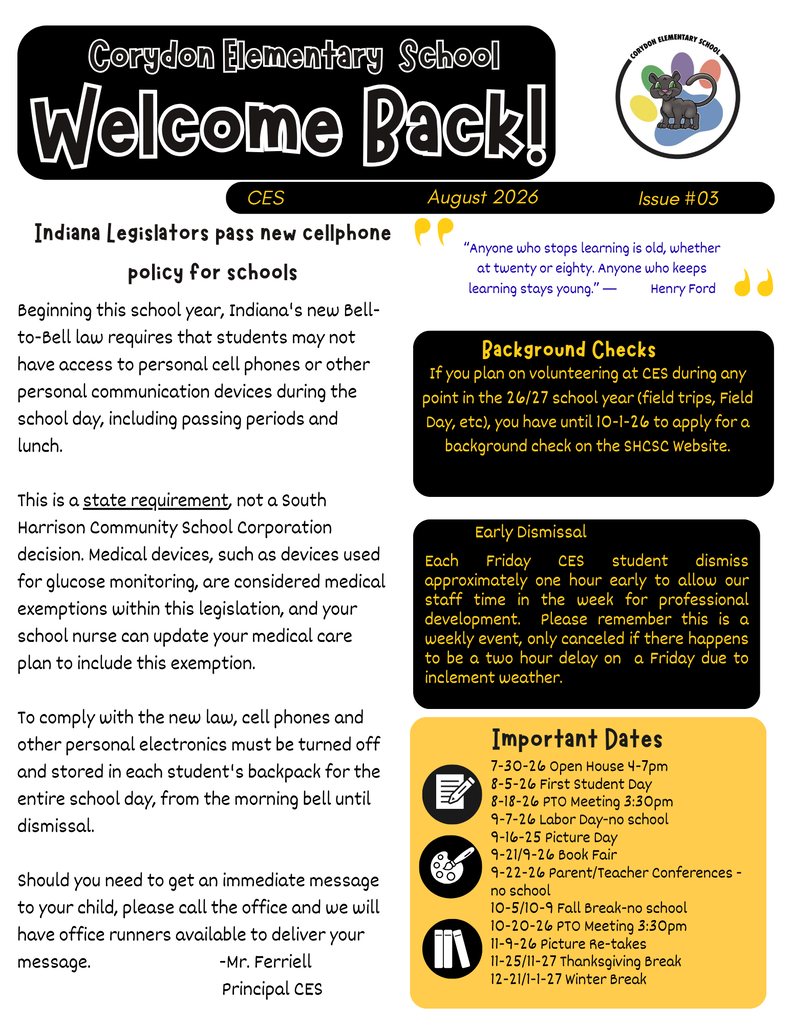 Back to School Newsletter
