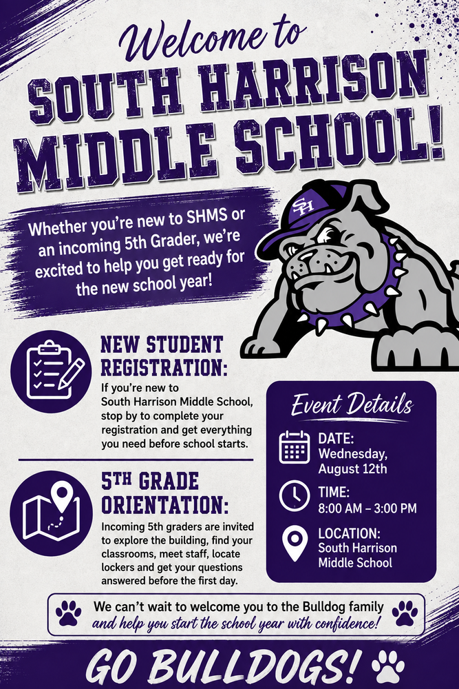 SHMS New Student Registration & 5th Grade Orientation