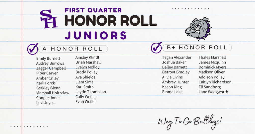 Q1 HONOR ROLL HS JUNIORS