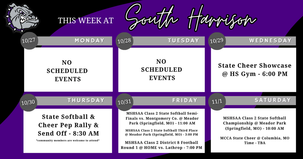 This week at South Harrison
