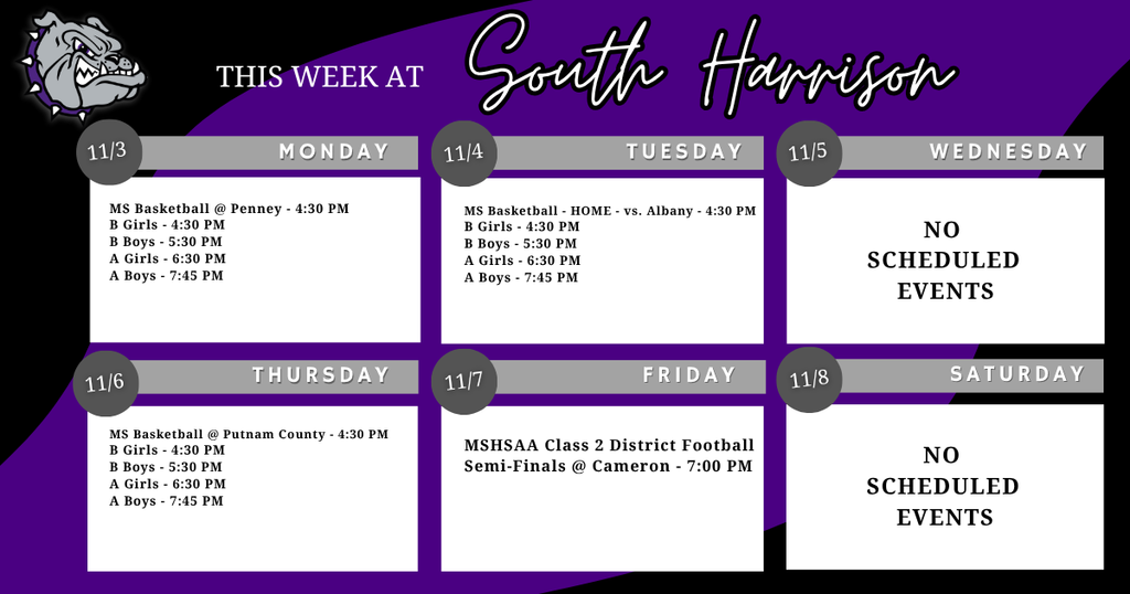 This week at South Harrison