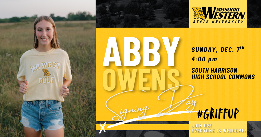 Abby Owens signing day post 12.5.25 Missouri Western Women's Golf 