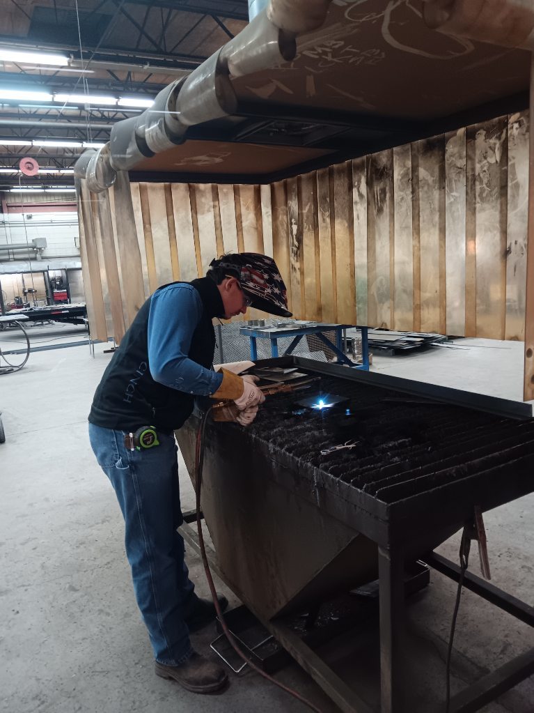 Lyle Pollard (Princeton) preheating is plate for a beveled cut with OFC