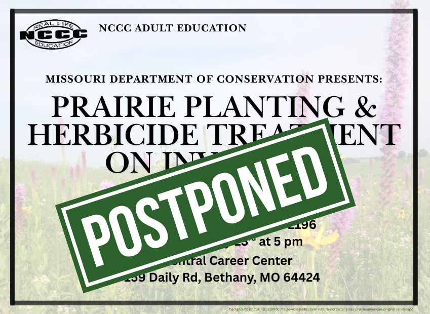 Class Update  Our Prairie Planting & Herbicide Treatment class with the Missouri Department of Conservation is being rescheduled to a later date in March. New date TBA, stay turned for updates!