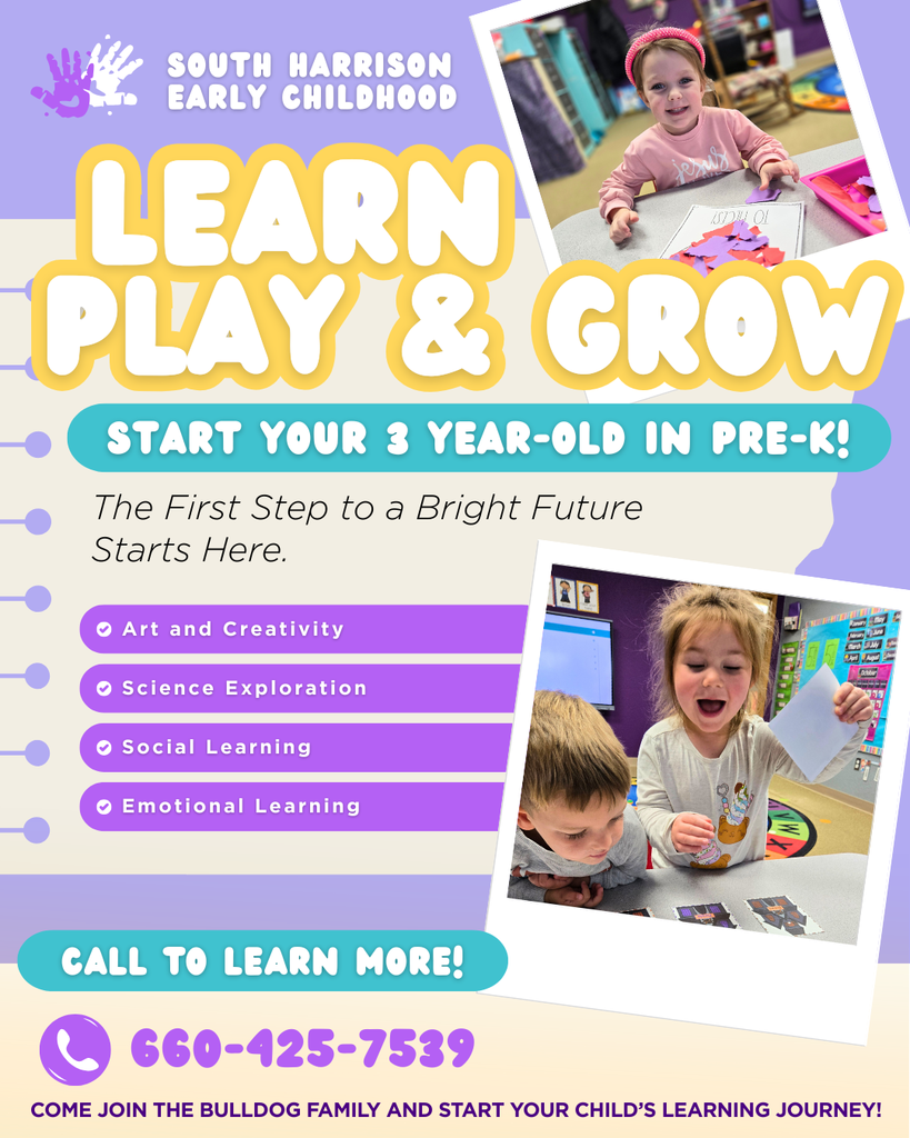 Learn Play and Grow Early Childhood flyer offering information about 3 year old preschool registration.