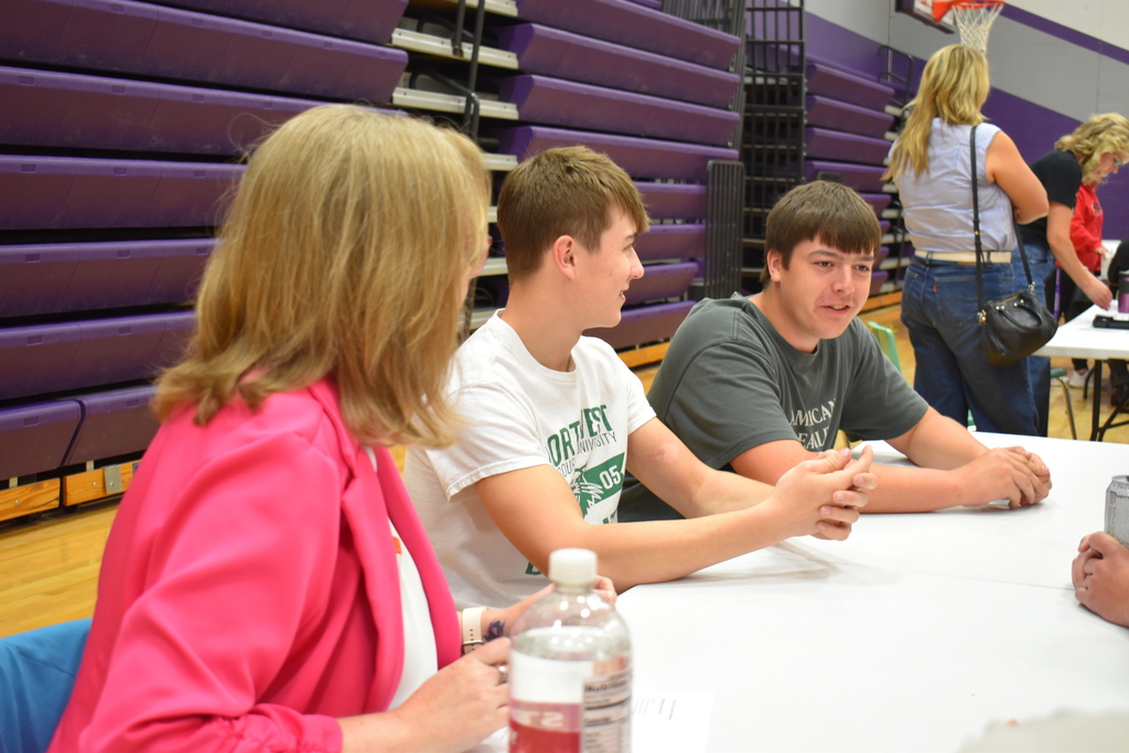 Senior Day at South Harrison; pictured are students discussing budgeting. 