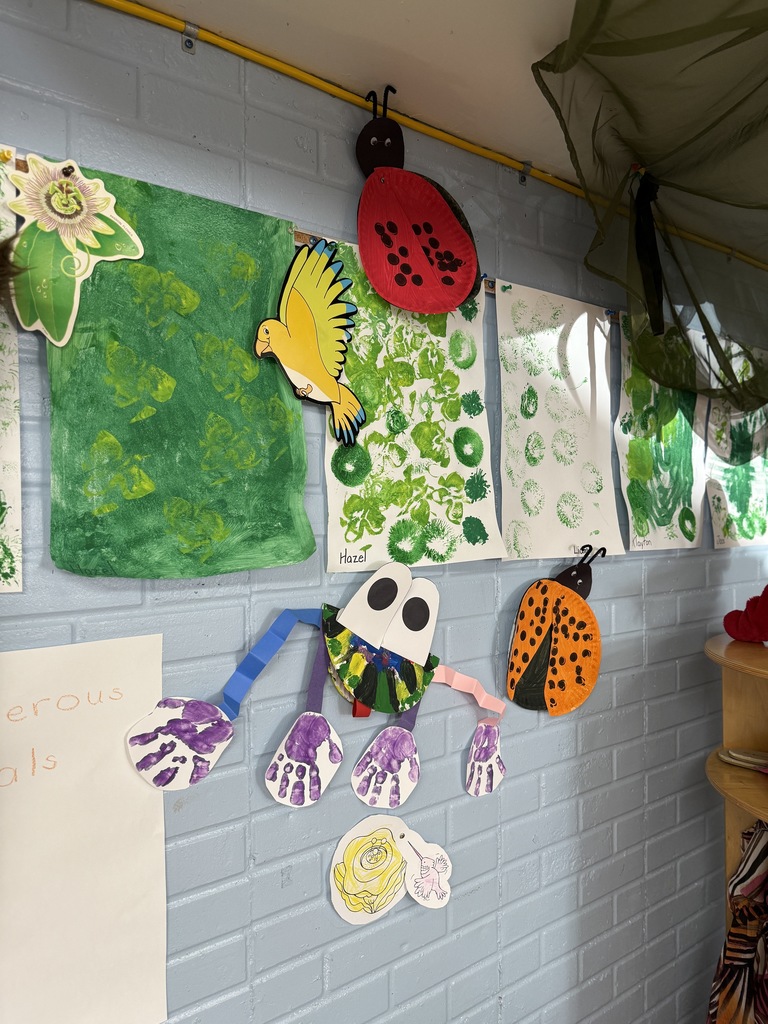 Art work of a ladybug and frog