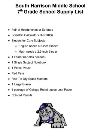 26-27 SHMS 7th Grade Supply List 