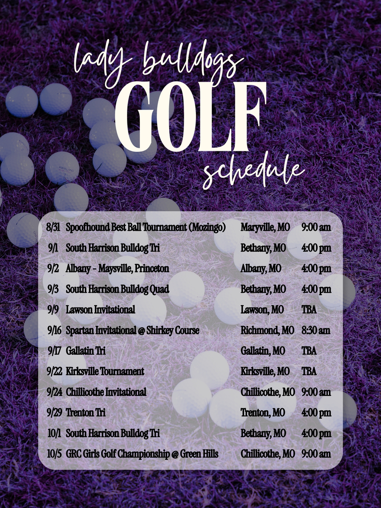 Girls Varsity Golf Schedule
