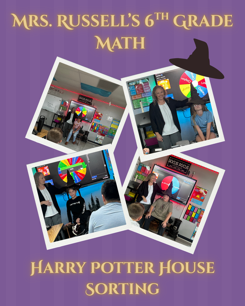 Mrs. Russell's 6th greade math class got assigned their harry potter houses.