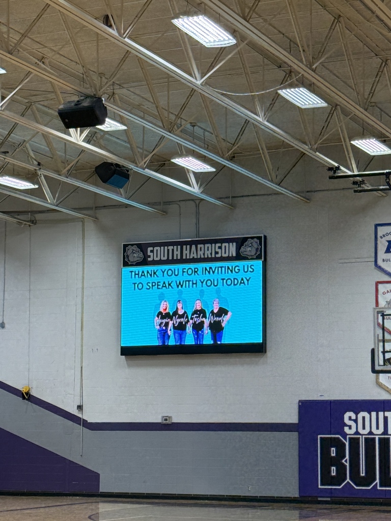 School jumbo board displaying a thank-you message from Moms Breaking the Silence following the suicide awareness assembly.