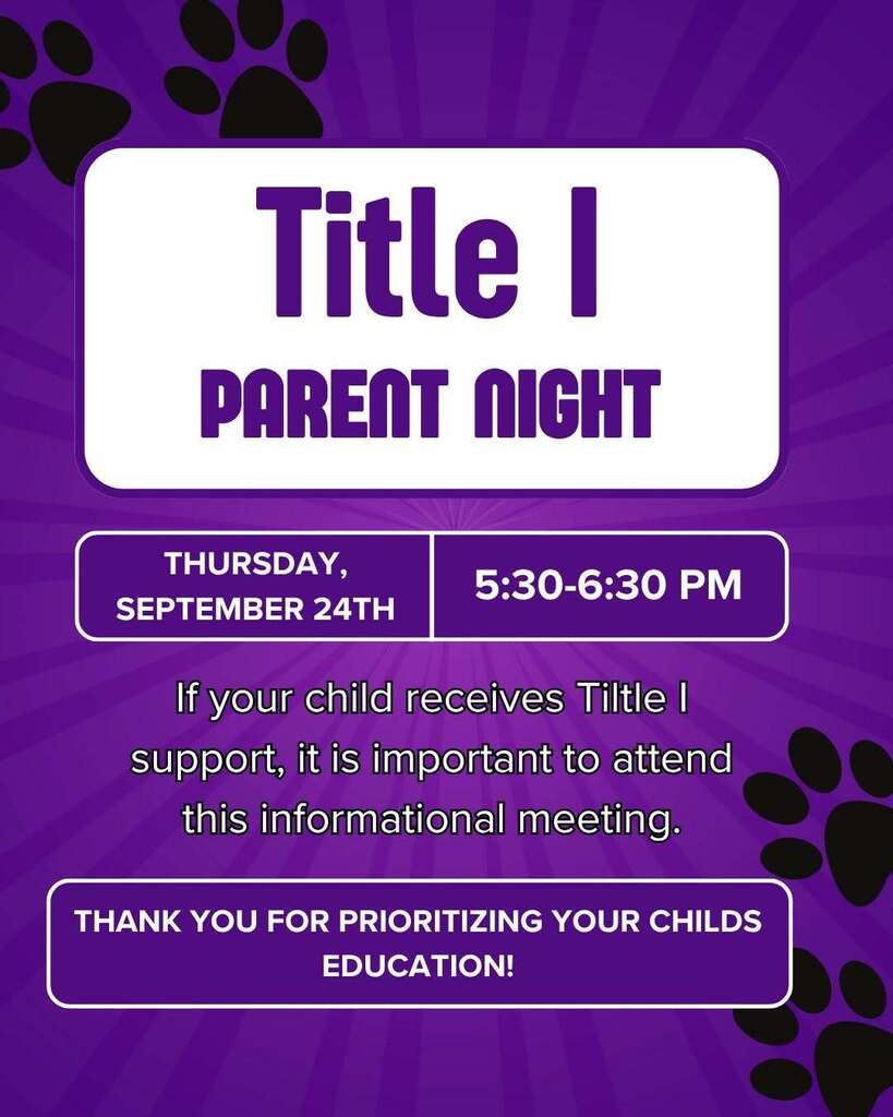 Fall 2026 Title I Parent Information Night
