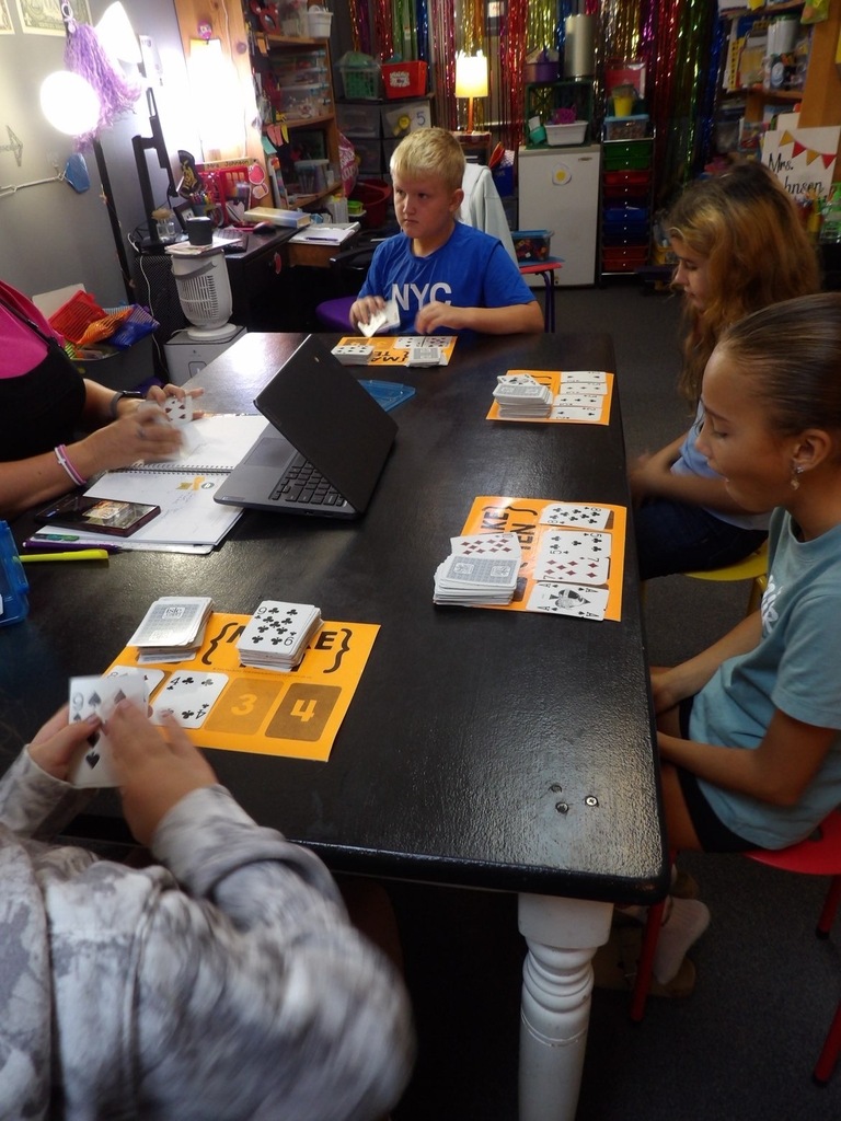 Photo showing the title games played by kids to learn math facts