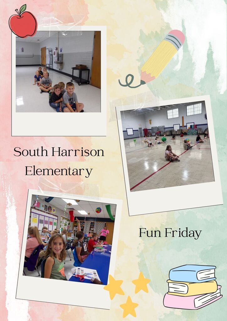 A cover photo for a 'fun friday' post with three images of kids in the classrooms.