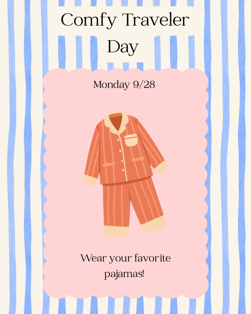 Monday: comfy traveler day