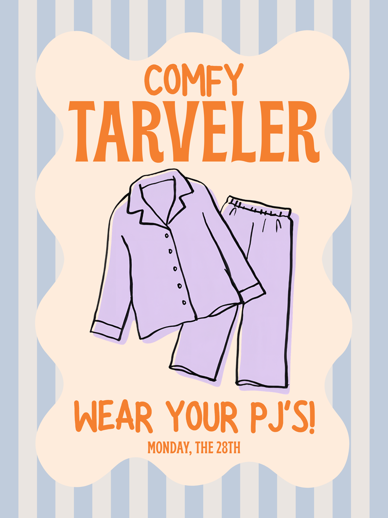 Graphic shows dress up day for homecoming week; comfy traveler day. Wear your PJ's!
