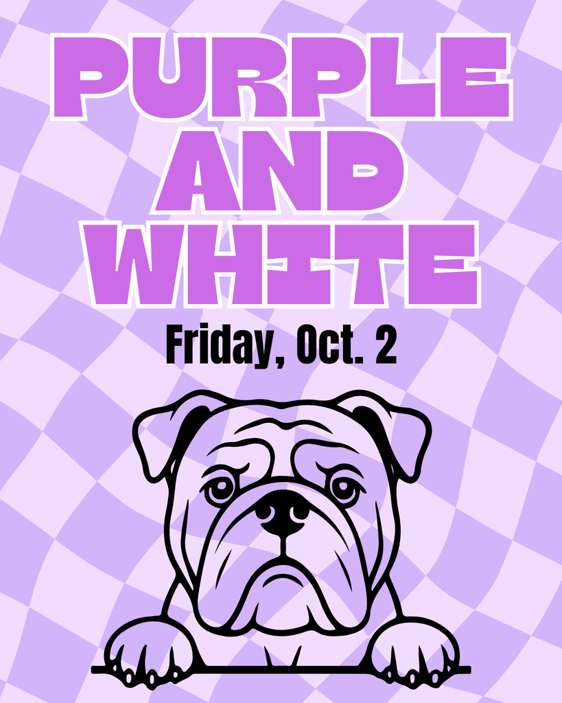 purplr and white day on friday oct. 2