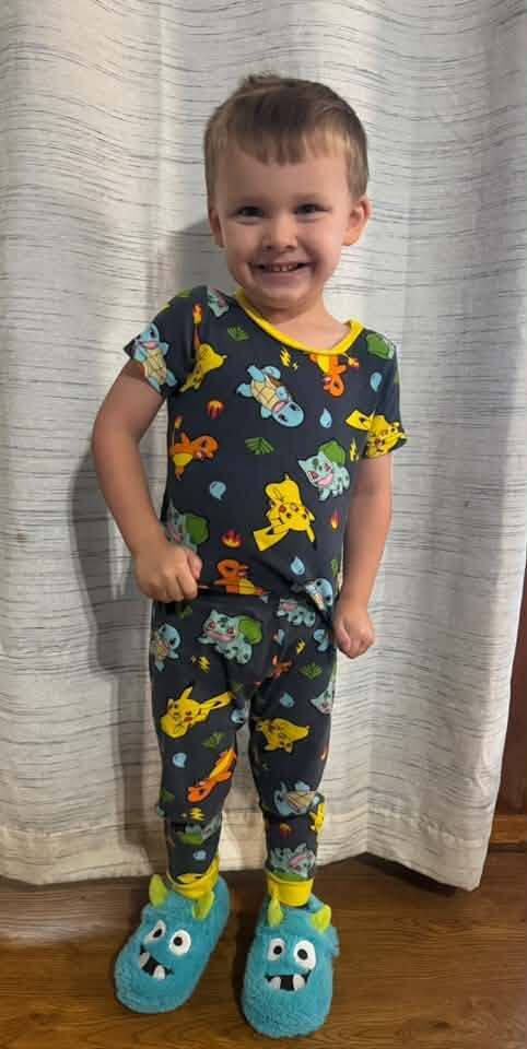 kid in pajamas