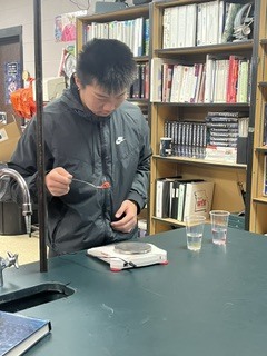 Students working on lab in class
