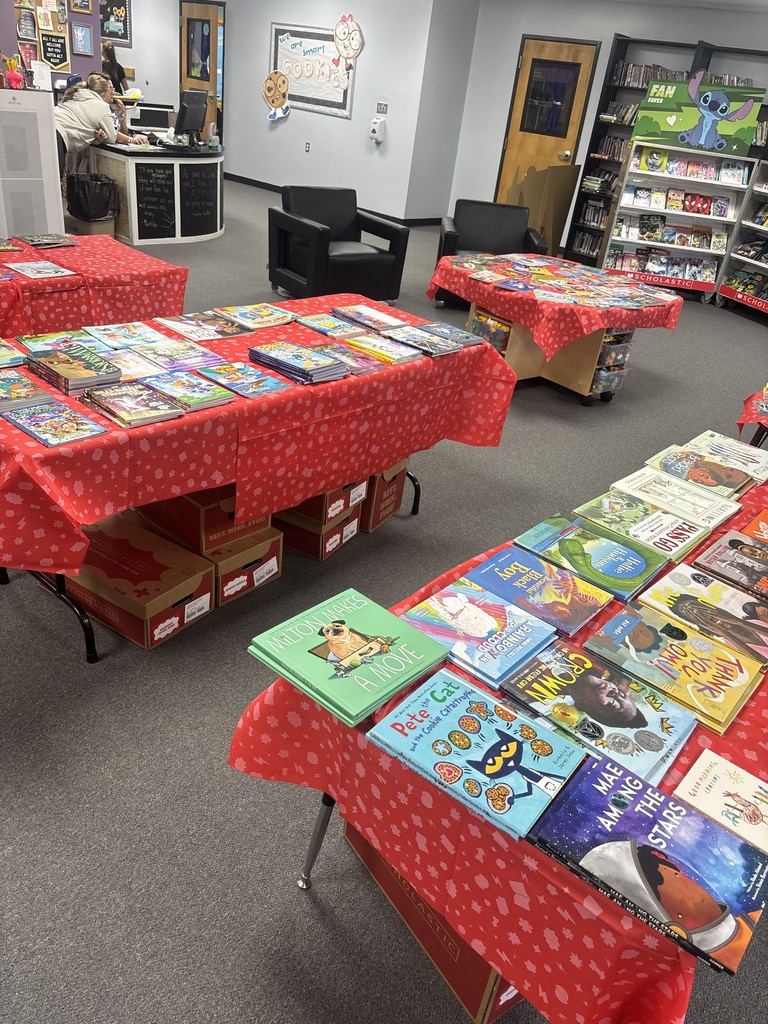 Picture showing the book fair at the elementary school.