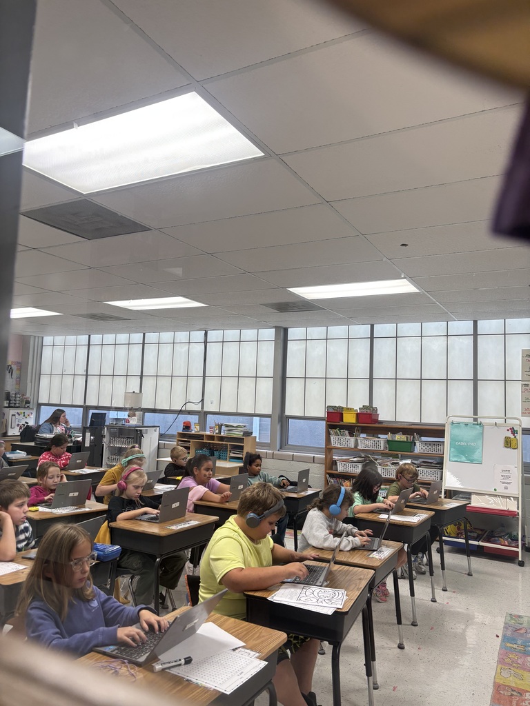 Class working on computers