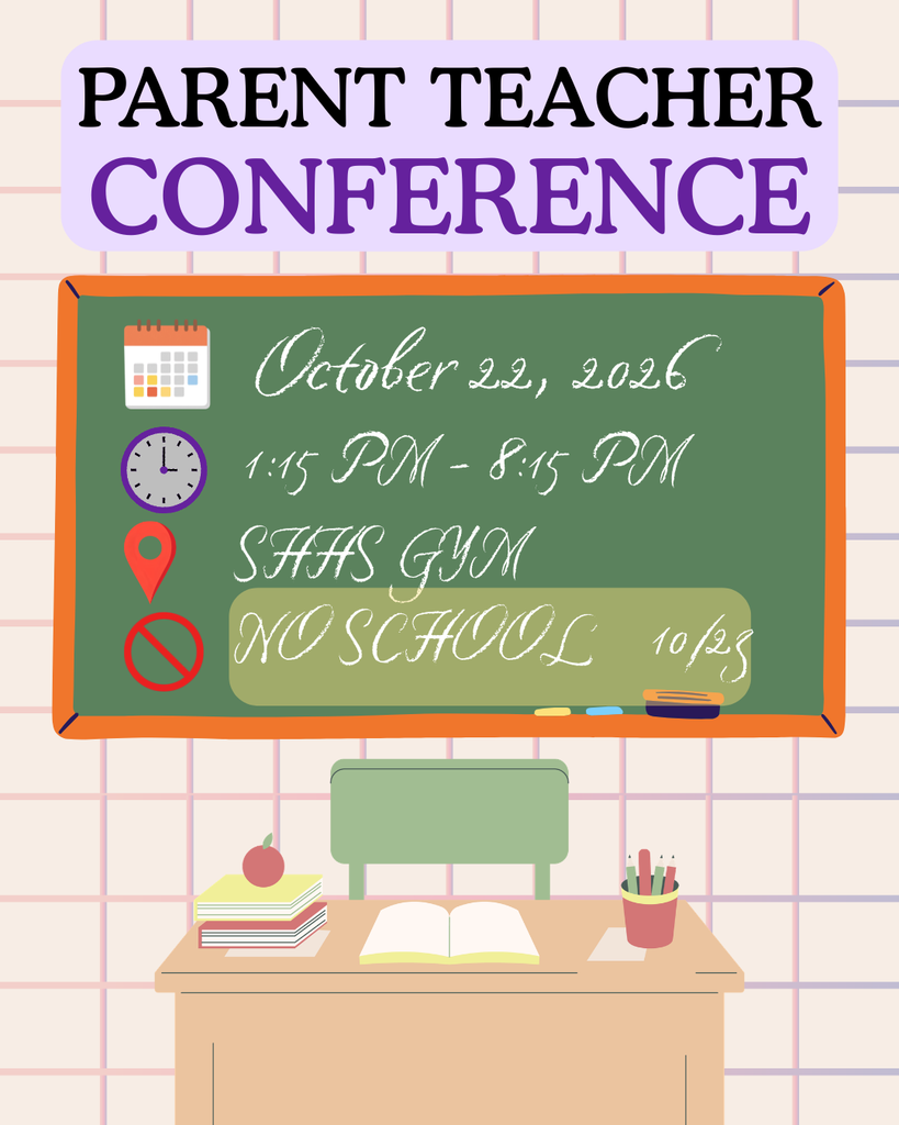 parent teacher conferences on thursday october 22, 2026 from 1:15-8:15 AND no school October 23