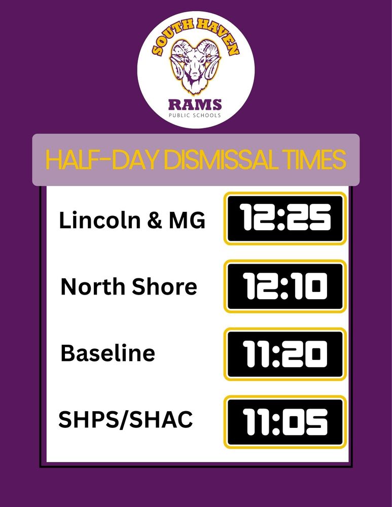 half day dismissal times