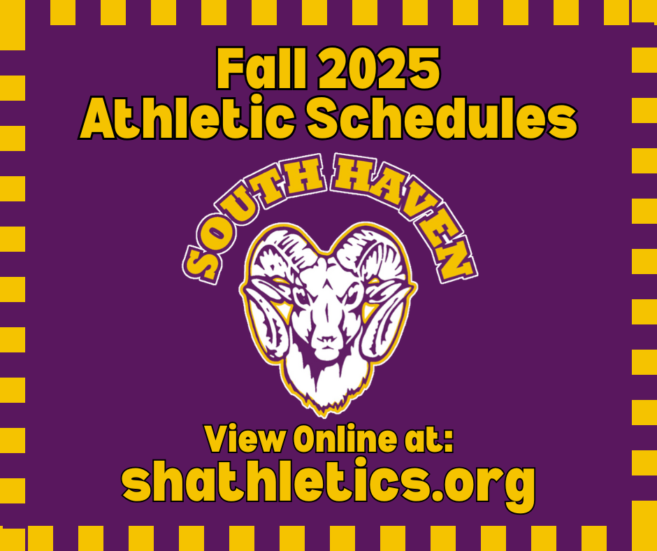 Fall Athletic Schedules at: shathletics.org
