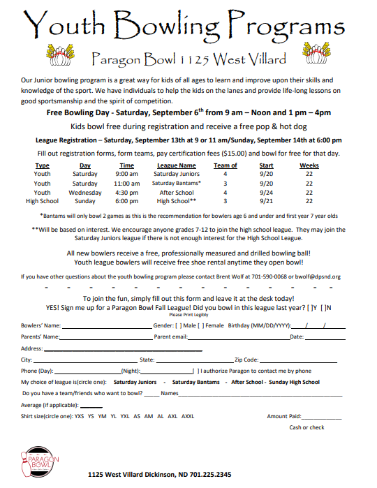 Youth Bowling Flyer 