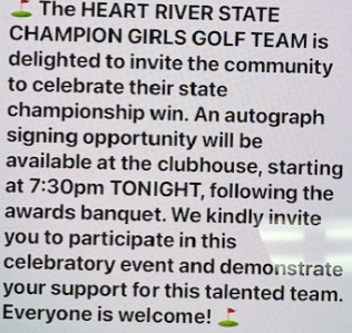 State Girls' Golf Celebration