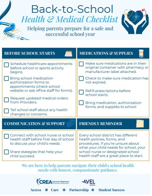 Back to School Health and Med Checklist Flyer
