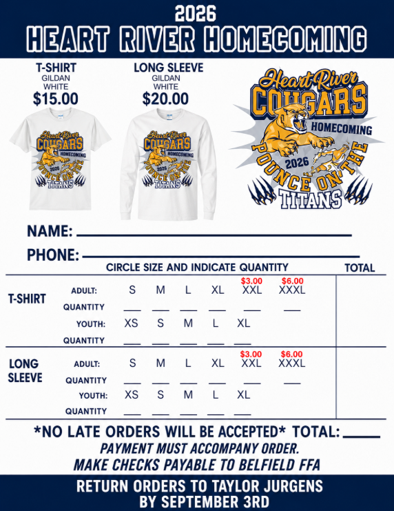 2026 Homecoming Shirt order form