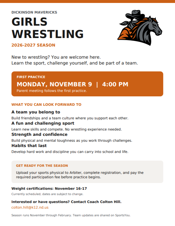 Girls' Wrestling 2026 Info