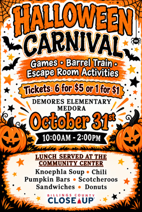 Medora's Halloween Carnival 2026 Flyer