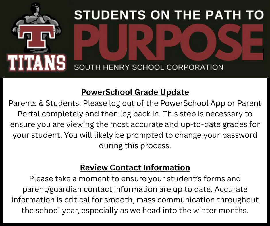 PowerSchool Grade & Contact Information