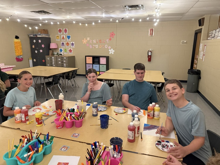 7th graders working on “Retro Swirls”