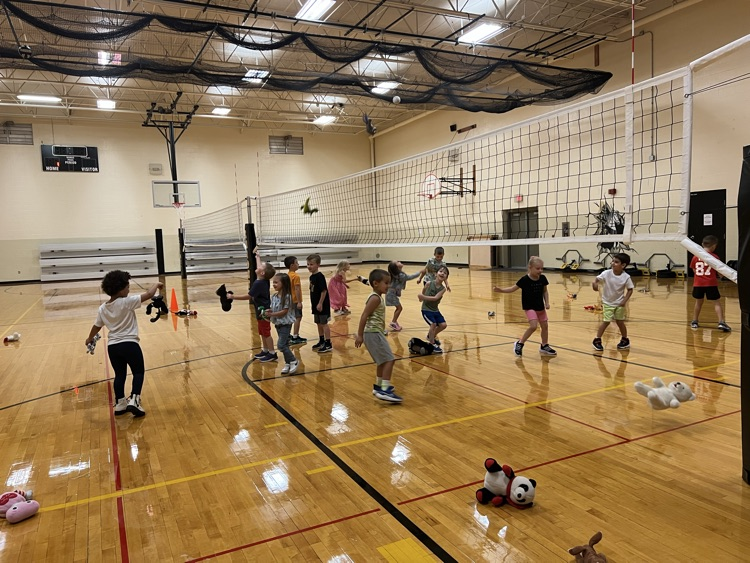 Elementary playing “trash your neighbors yard."