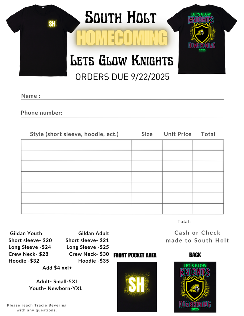 Homecoming 2025 Order Form