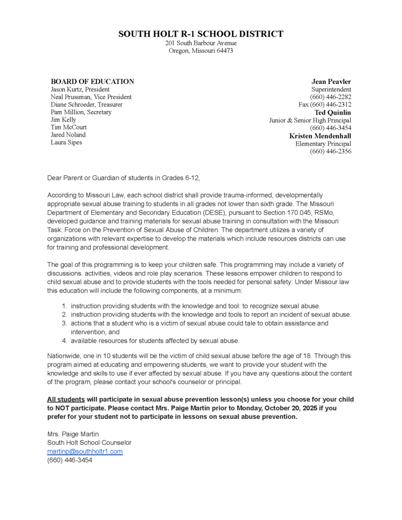 North Star Advocacy Letter for Parents and Guardians