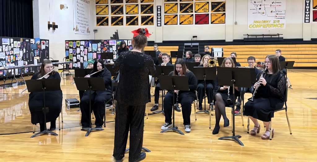 High School Band and Art Show in the background