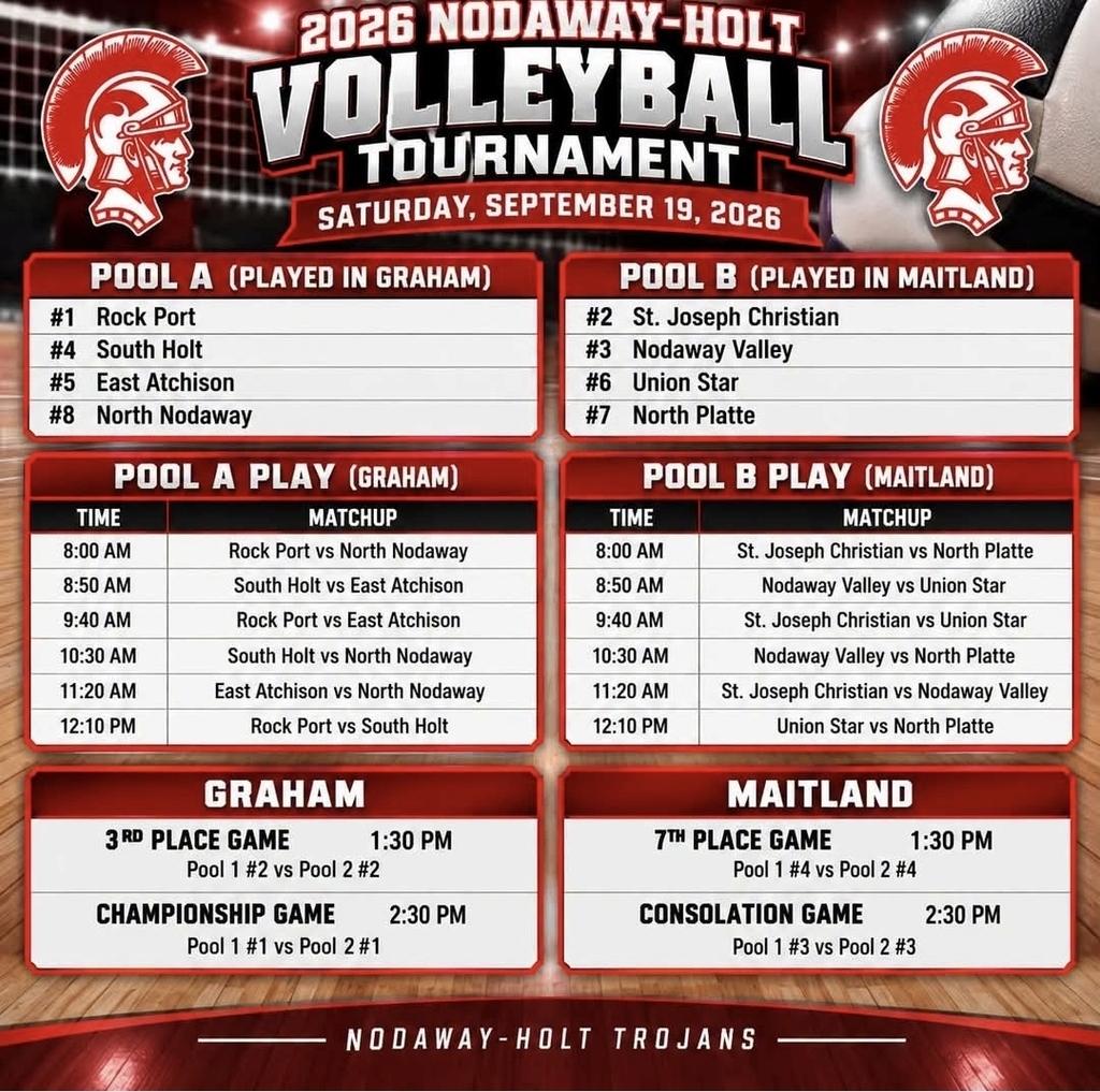 nodaway Holt bolleyball schedule
