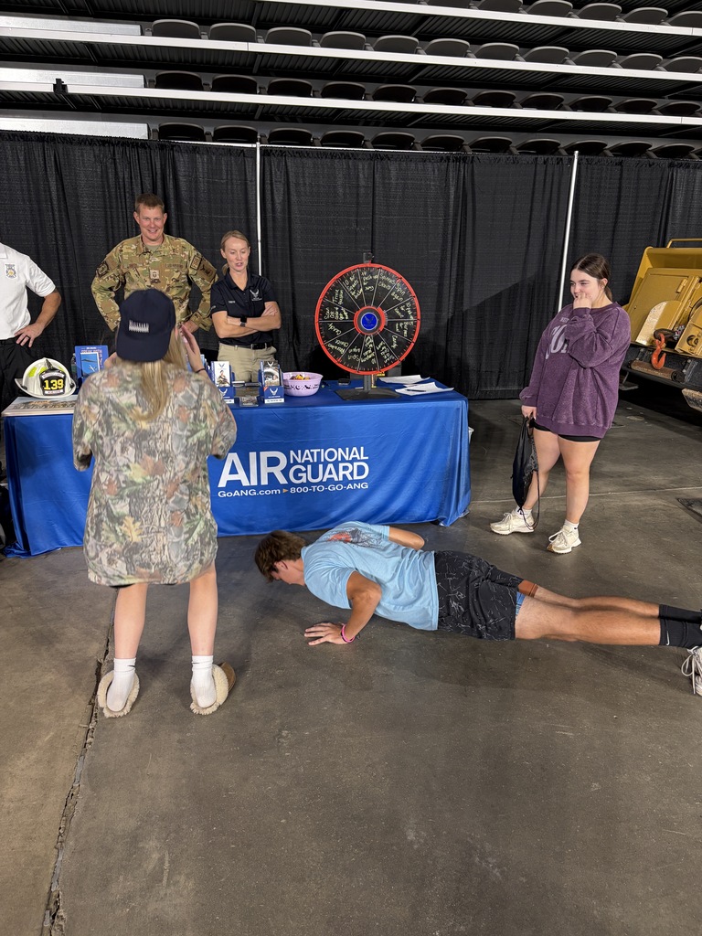 students pose at career fair