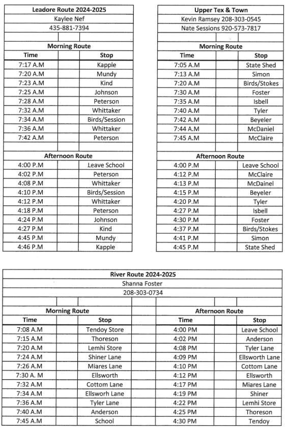 bus schedule 