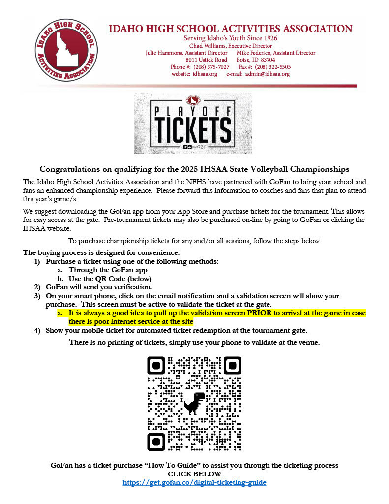 Ticket info for State VB
