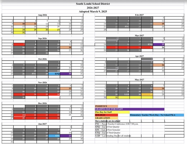 school calendar 26-27