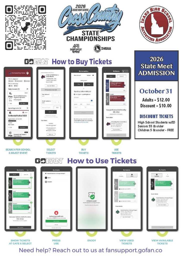 Cross Country ticket information